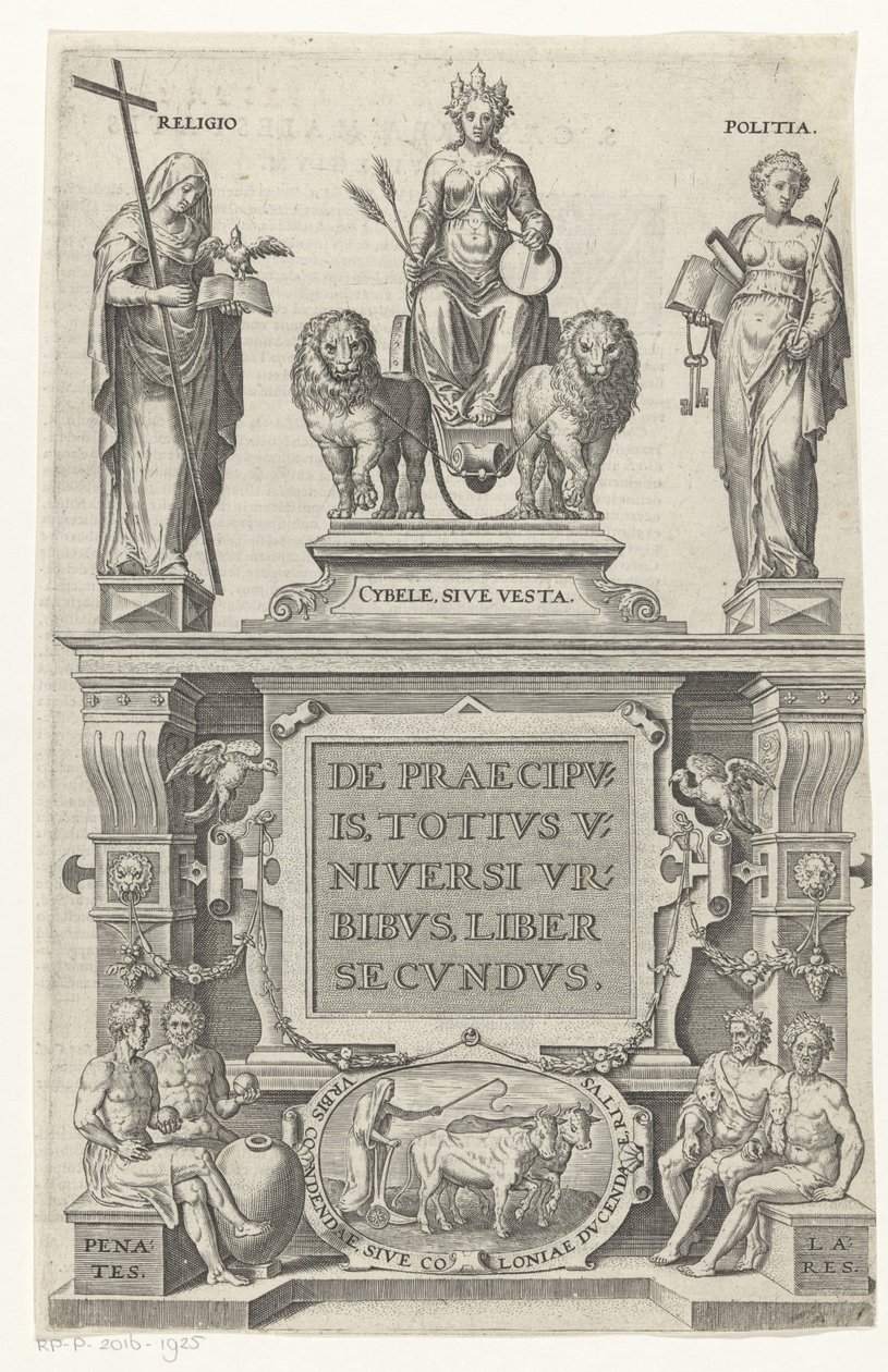 Rhea, Religião, Governação e deuses domésticos
Página de título para: Georg Braun e Franz Hogenberg, De praecipuis, totius universi urbibus, liber secundus, s.a. de Anonymous