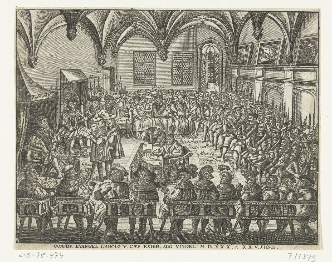 Reichstag de Augsburg, 1530
Confessar. Evangelizar. Carolo V. Caes. Exposição. Ago. Vindel. M.D.XXX. d. XXV. Junii (título sobre o objecto) de Anonymous
