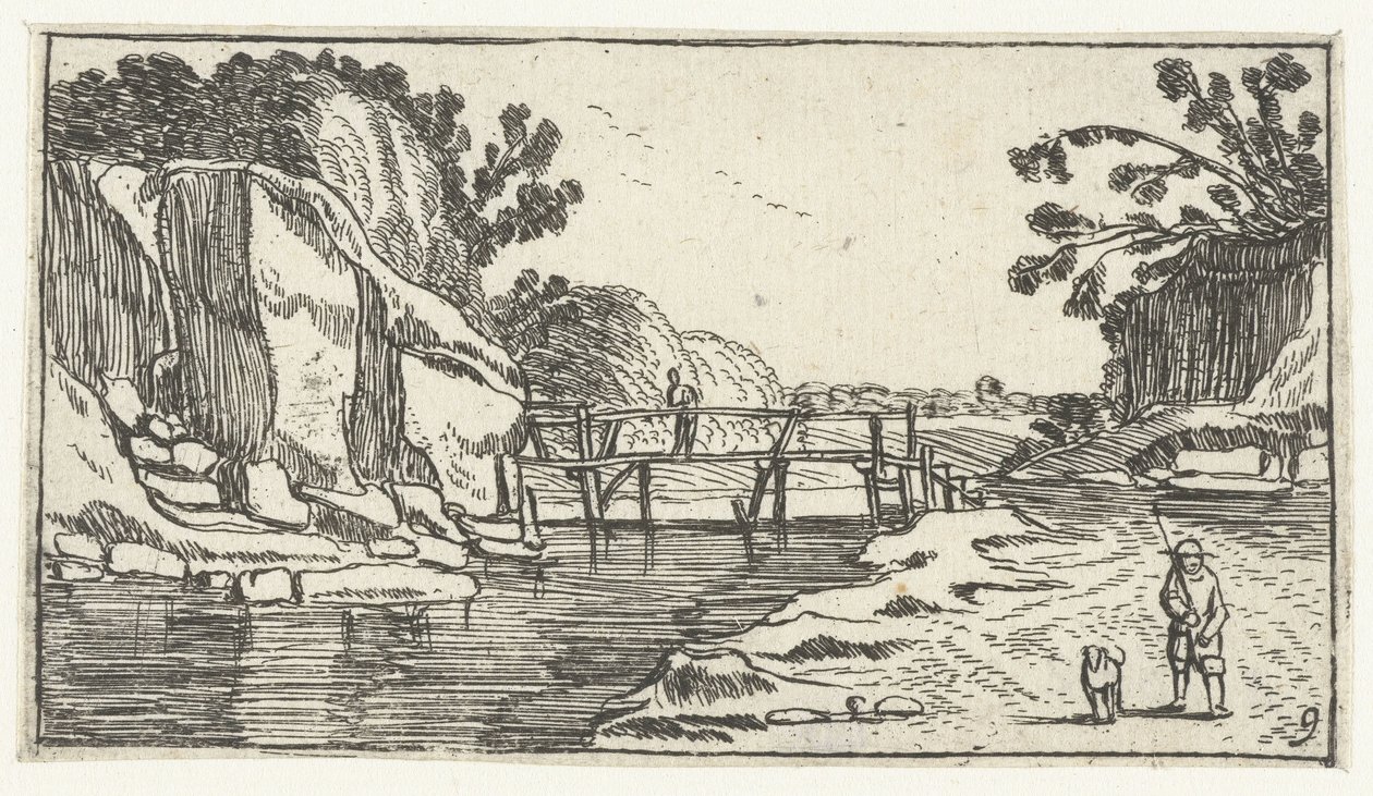 Paisagem rochosa com caminho ao longo do rio
Landscapes after Esaias van de Velde (título da série) de Anonymous