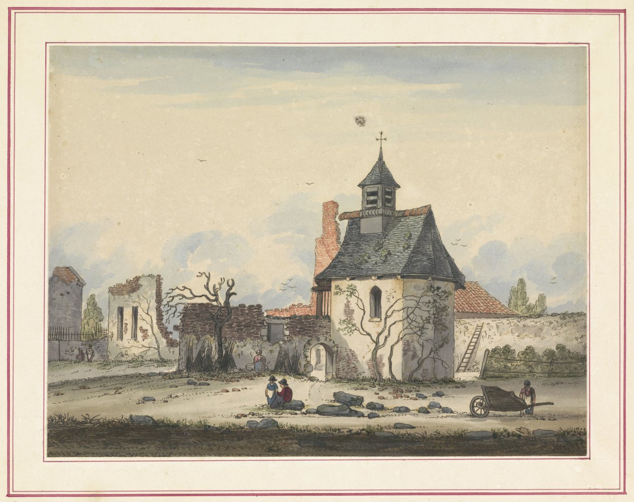 Ruínas de Hougoumont
Sete pratos de Waterloo e arredores (título da série) de Anonymous