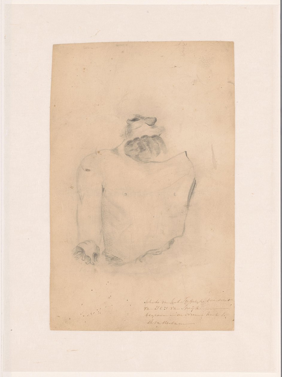 Esboço dos restos mortais de J.C.J. van Speyk de Anonymous