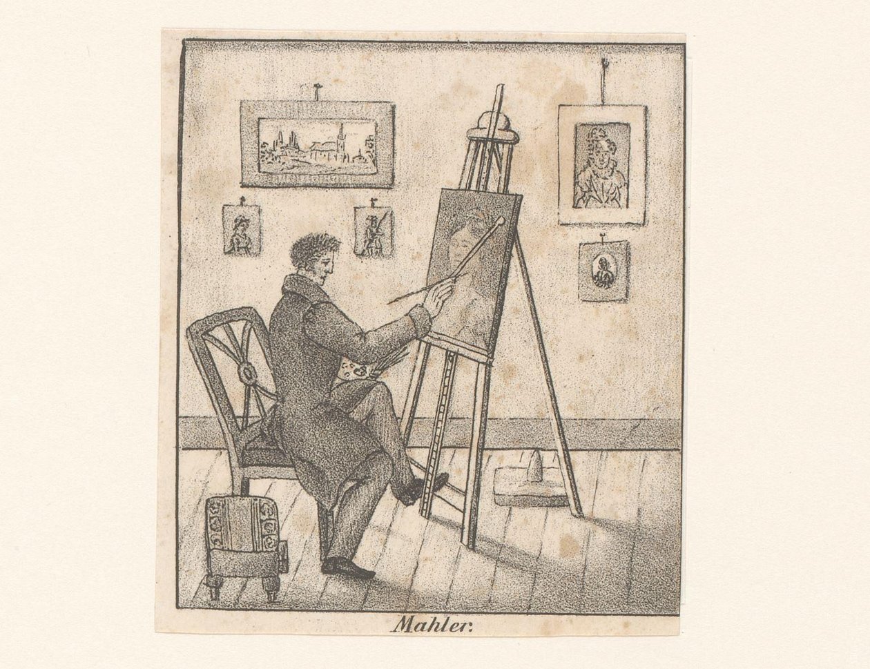 Pintor atrás do seu cavalete
Mahler (título sobre o objecto) de Anonymous