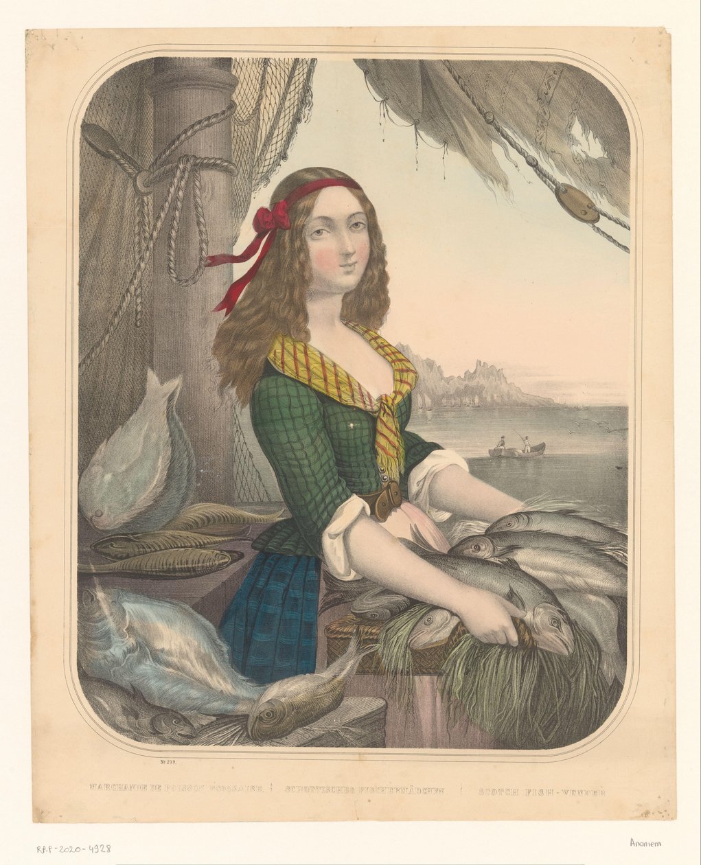 Vendedor de peixe escocês
Marchande de Poisson Écossaise / Schottisches Fischermädchen / Scotch fish-vender (título sobre o objecto) de Anonymous