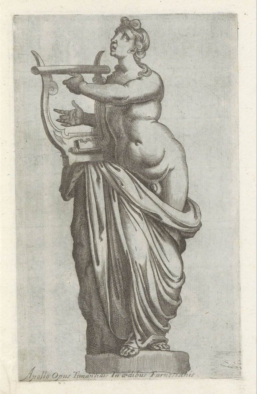 Sculptuur van Apollo
Apollo opus timanlidis in aedibus Farnesianis (título sobre o objecto)
Escultor antieke em Roma (título da série)
Antiquarum statuarum urbis Romae quae in publicis locis visuntur icones (título da série) de Anonymous