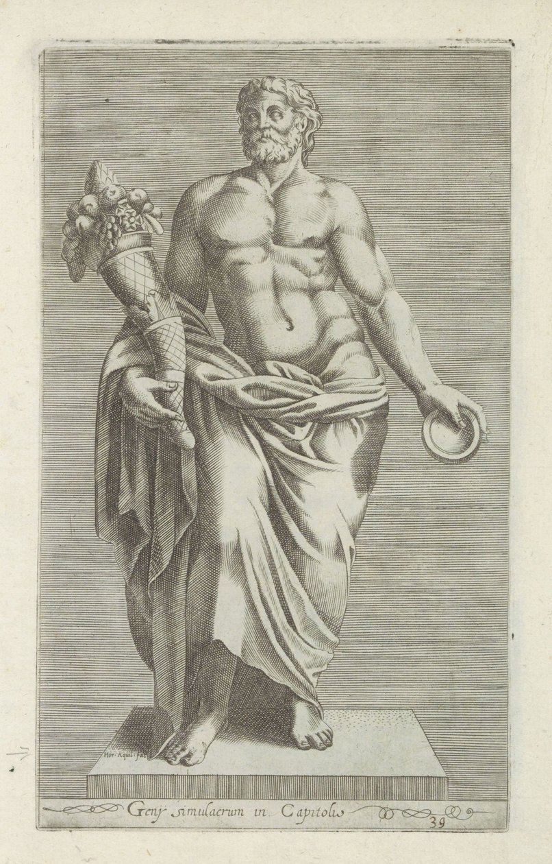 Sculptuur van een man conheceu een hoorn des overvloeds Estátua de Geny no Capitólio (título no objeto) Esculturas antigas em Roma (título da série) Ícones das antigas estátuas da cidade de Roma que são vistas em locais públicos (título da série) de Anonymous