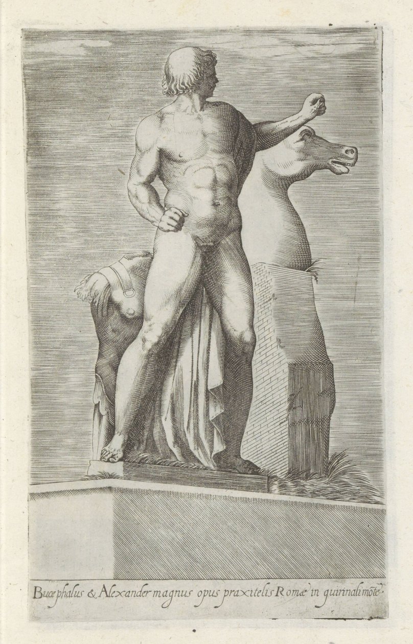 Sculptuur van een van de Dioscuren op het Quirinaal te Rome Bucephalus & Alexander ótimo trabalho (...) (título no objeto) Esculturas antigas em Roma (título da série) Ícones das antigas estátuas da cidade de Roma que são vistas em locais públicos (título  de Anonymous