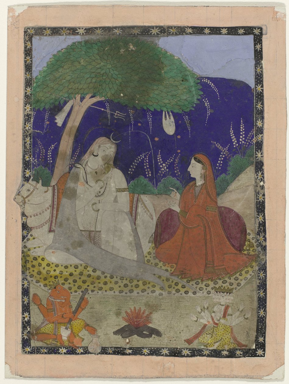 Shiva e Parvati com crianças de Anonymous