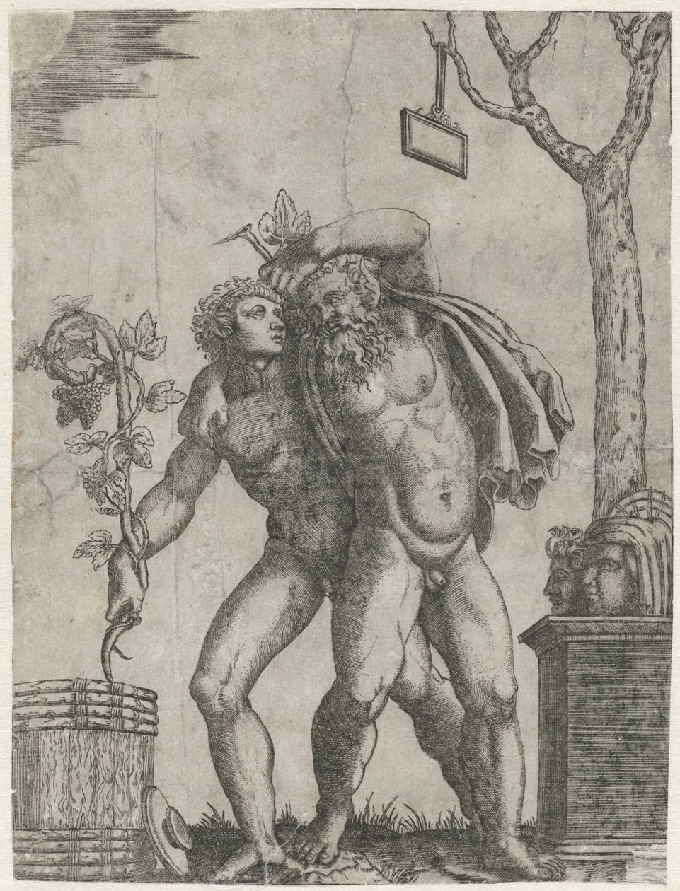 Silenus apoiado por um jovem bacano de Anonymous