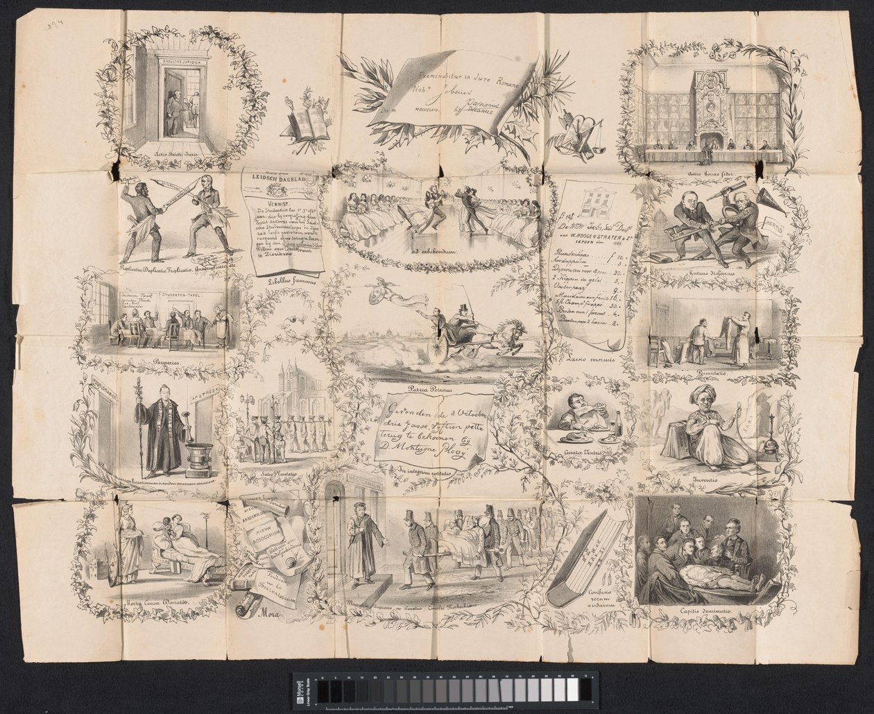 Desenho animado em Leiden Student Almanac, 1865 de Anonymous