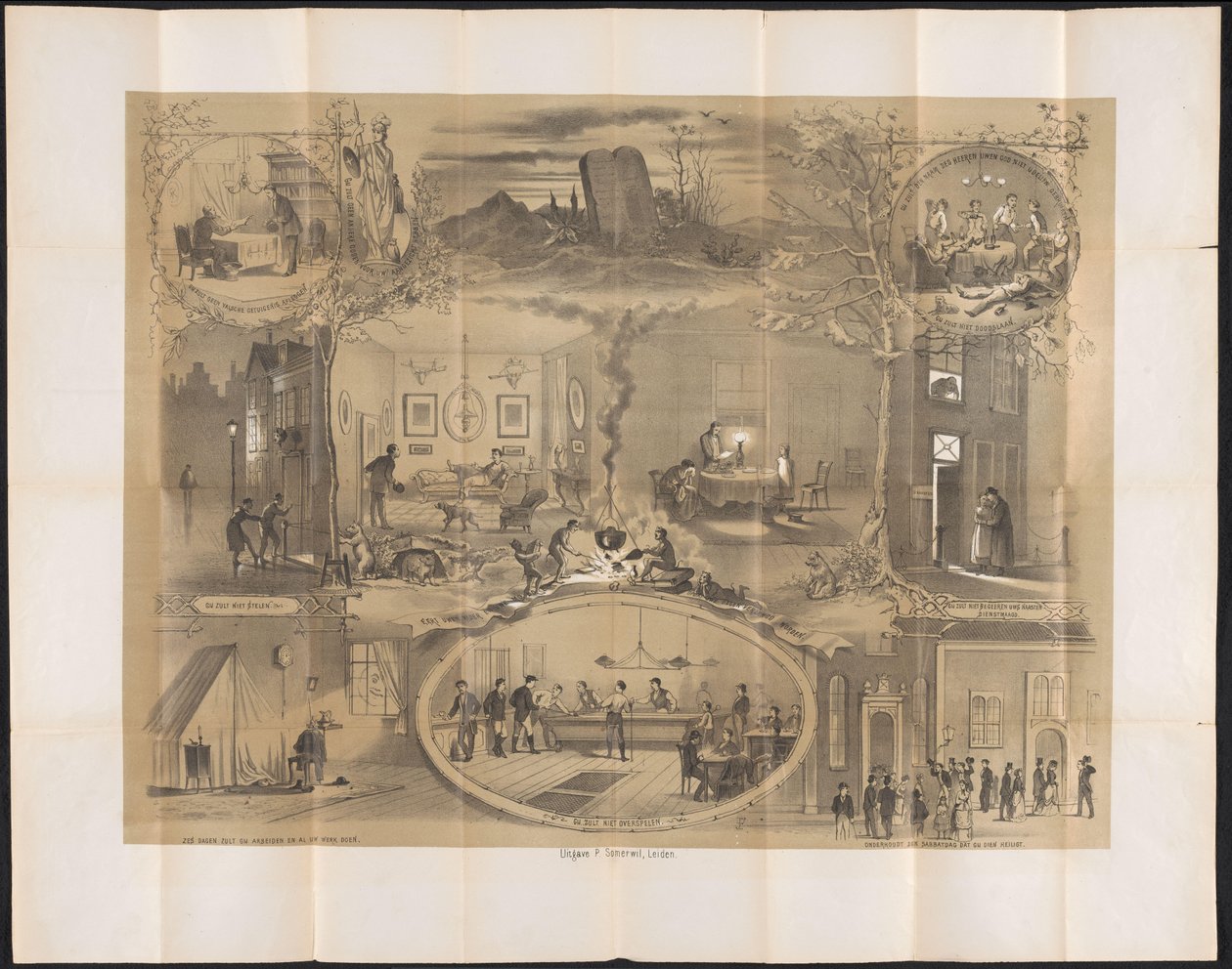Cartoon no almanaque estudantil de Leiden, 1873 de Anonymous