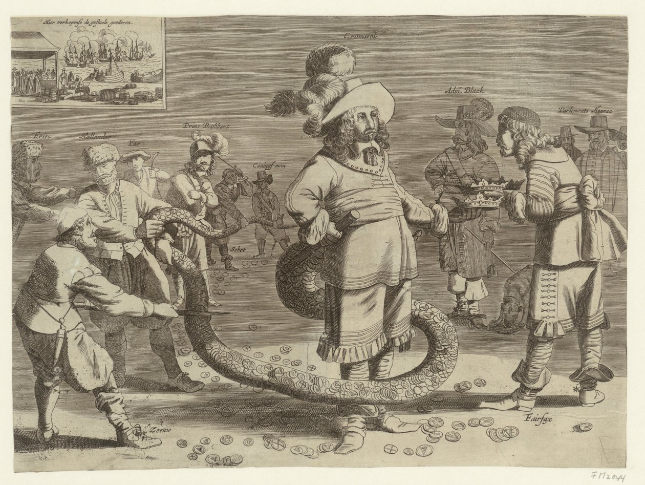 Desenho animado em Cromwell como o horrível Tailman, 1652 de Anonymous