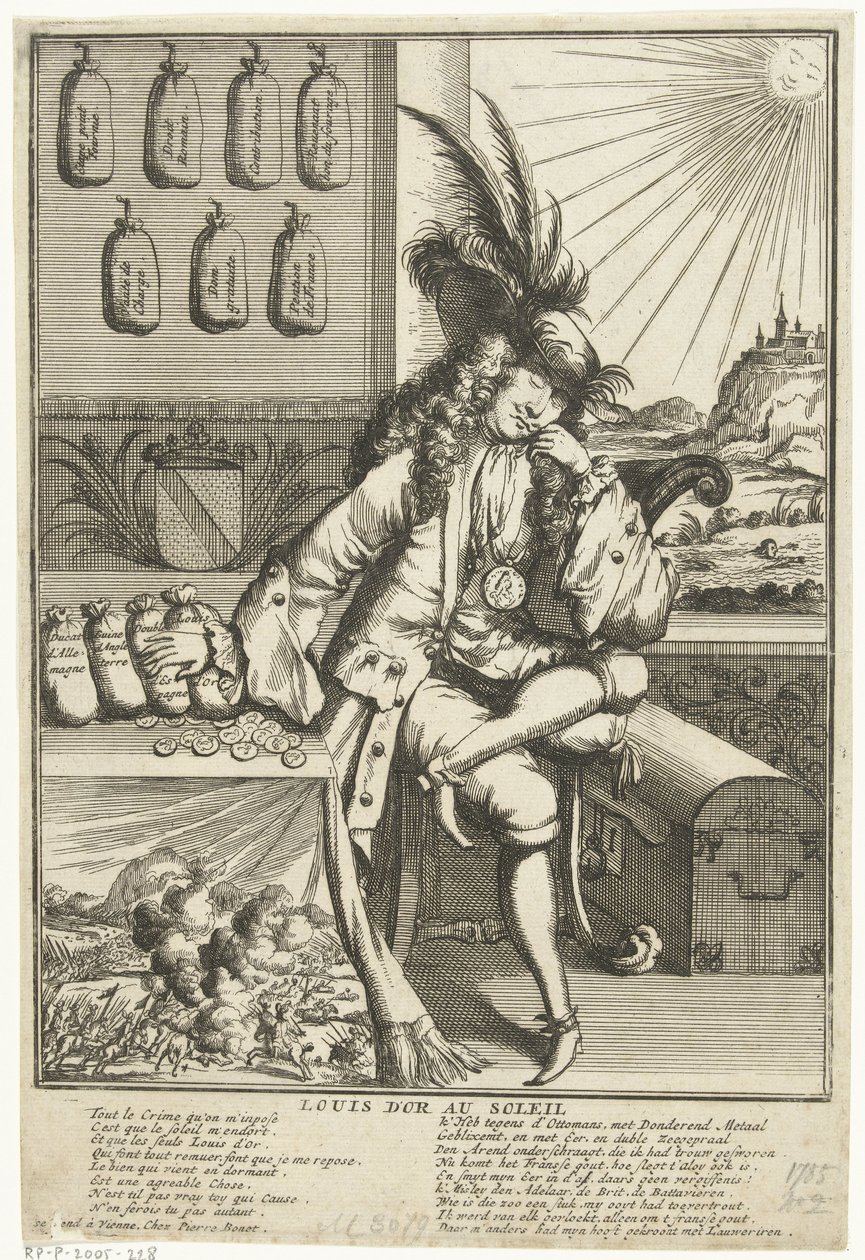 Desenho animado sobre Louis William de Baden-Baden, 1705
Louis D