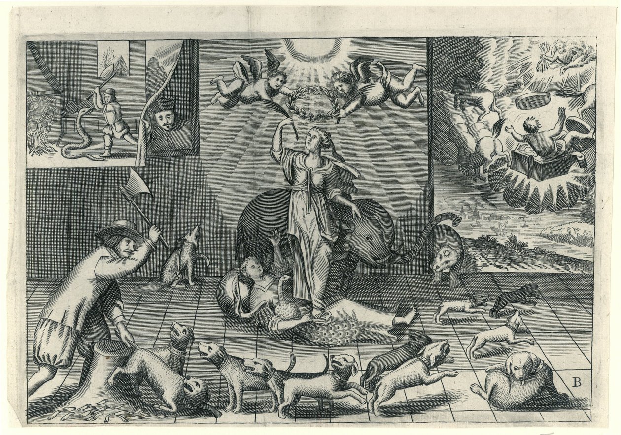 Desenho animado sobre o inglês, 1673 de Anonymous