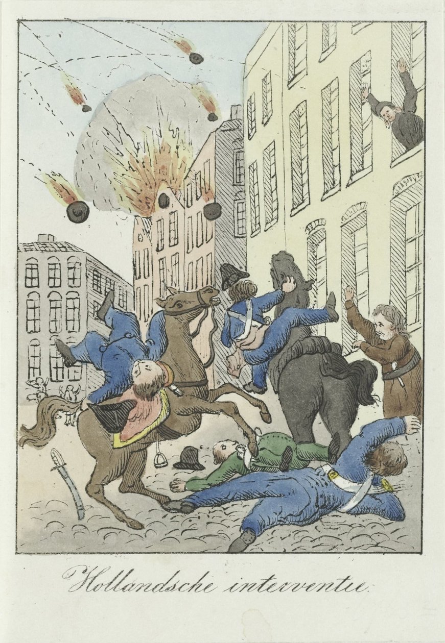 Cartoon da intervenção holandesa, 1831 Intervenção holandesa (título no objeto) de Anonymous