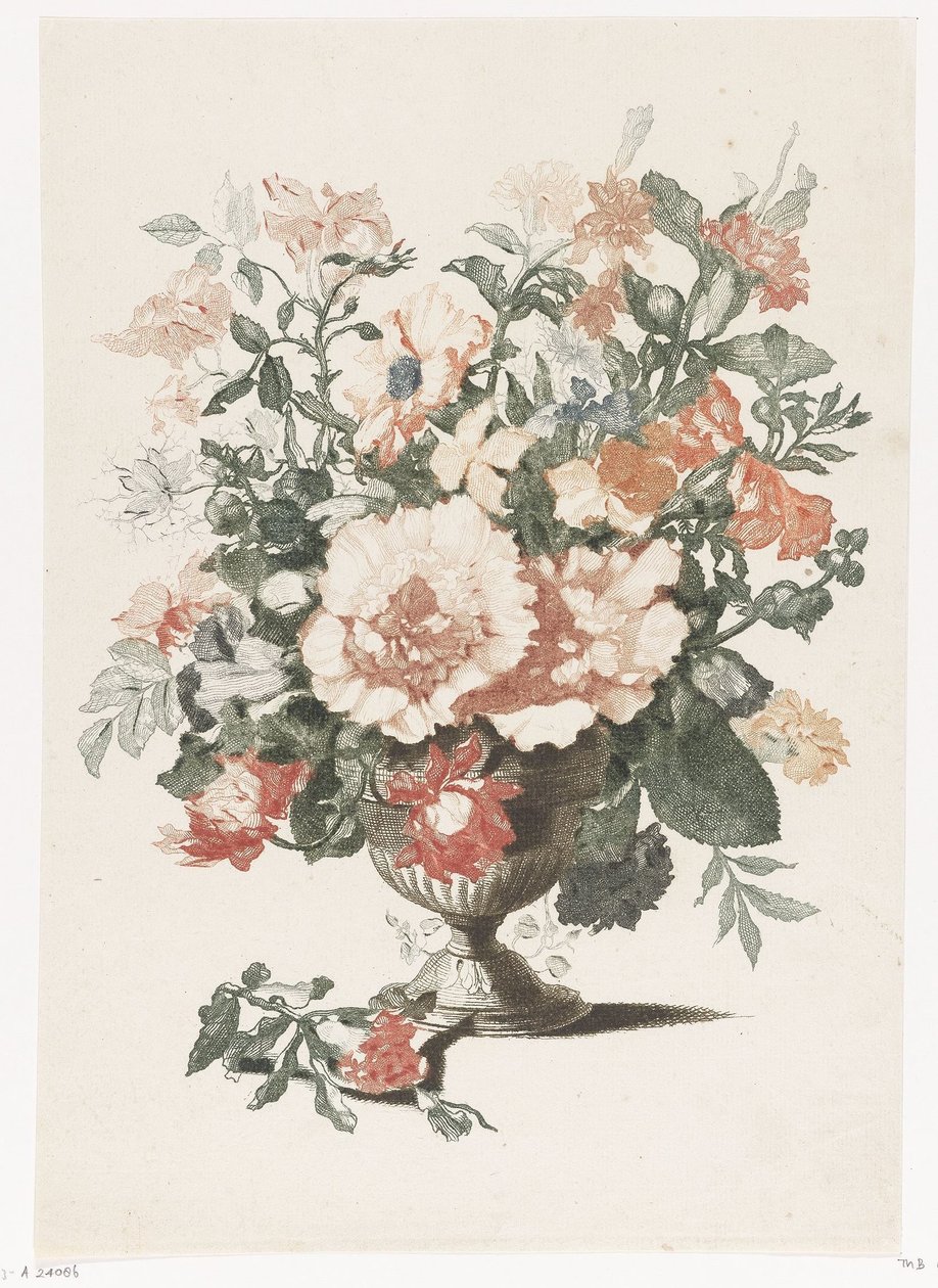 Jarra de pedra com flores de Anonymous