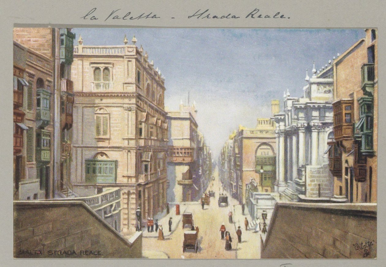 Rota Real em Valeta Malta, Strada Reale (título no objeto) de Anonymous