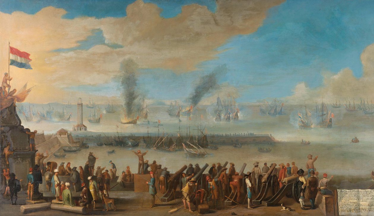 A Batalha perto de Livorno (14 de março de 1653) de Anonymous