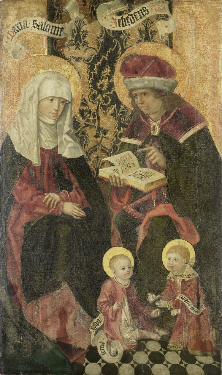 A Família de Zebedeu / Anjo Gabriel de uma Anunciação (remanescentes no verso) de Anonymous
