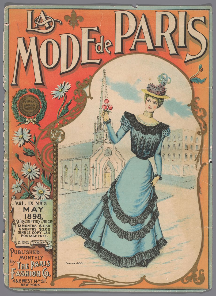 A revista de moda como sedutora La Mode de Paris, maio de 1898, vol. IX, Nº 5, Figura 456 de Anonymous