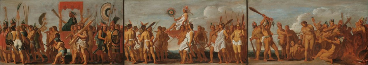 O Tratamento dos Prisioneiros de Guerra de Tupinambá
Prisioneiros dos índios Tupinamba: três cenas de Anonymous