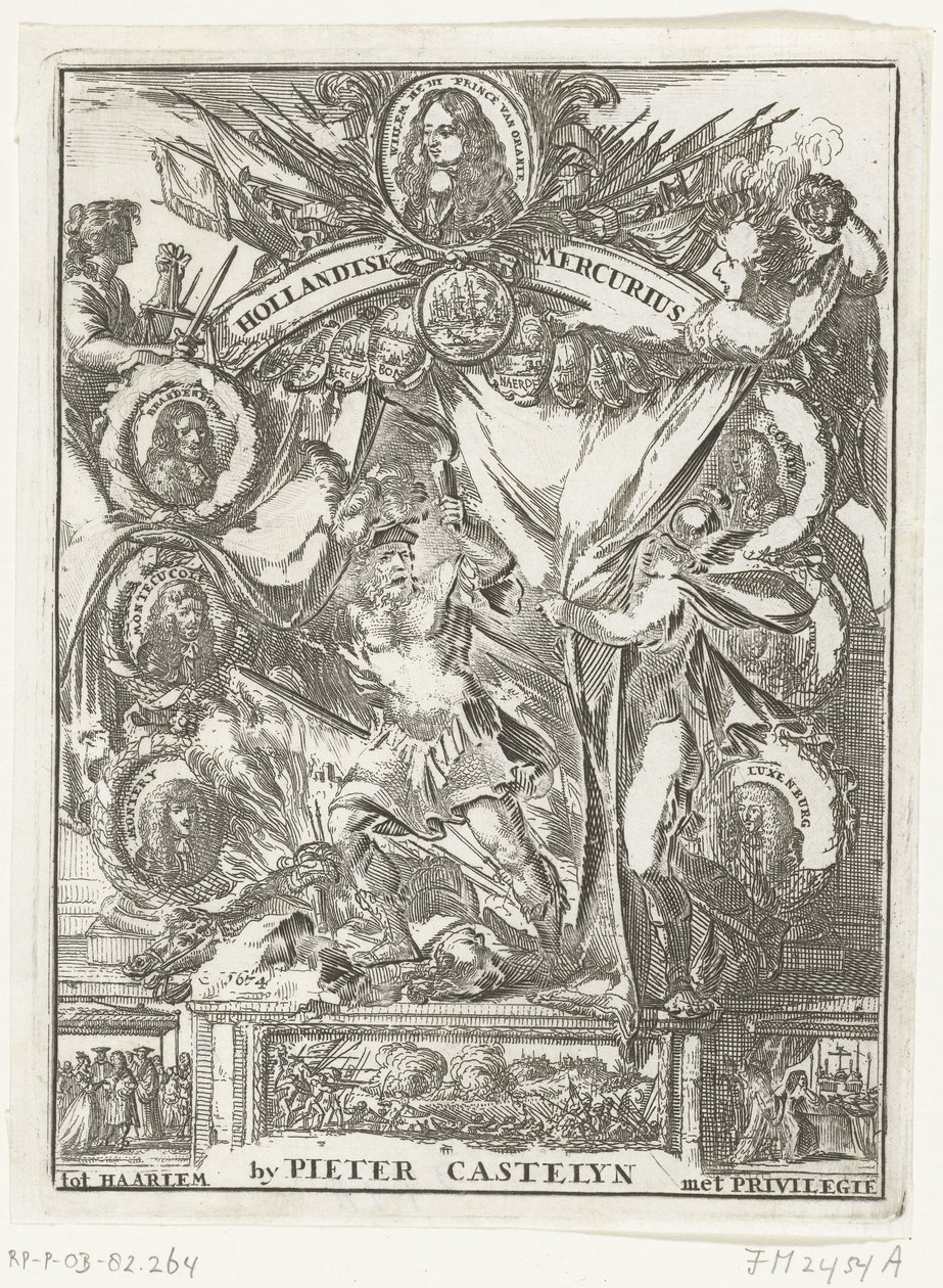 Página de título do Mercurius Hollandsche do ano 1673 (título sobre o objecto) de Anonymous