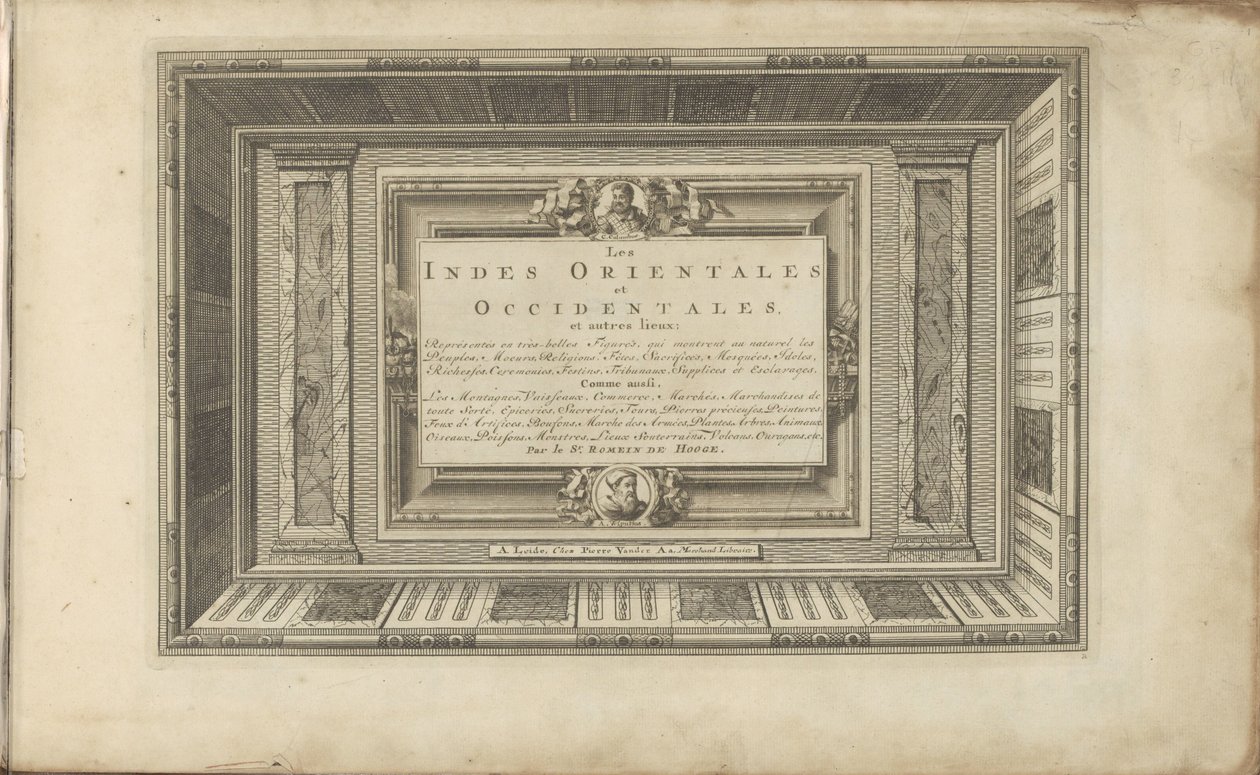 Título de viagem: As Índias Orientais e Ocidentais e outros lugares As Índias Orientais e Ocidentais e outros lugares; representado em figuras muito bonitas, que mostram com naturalidade os povos, costumes, religiões, festas, sacrifícios, mesquitas, ídolos de Anonymous