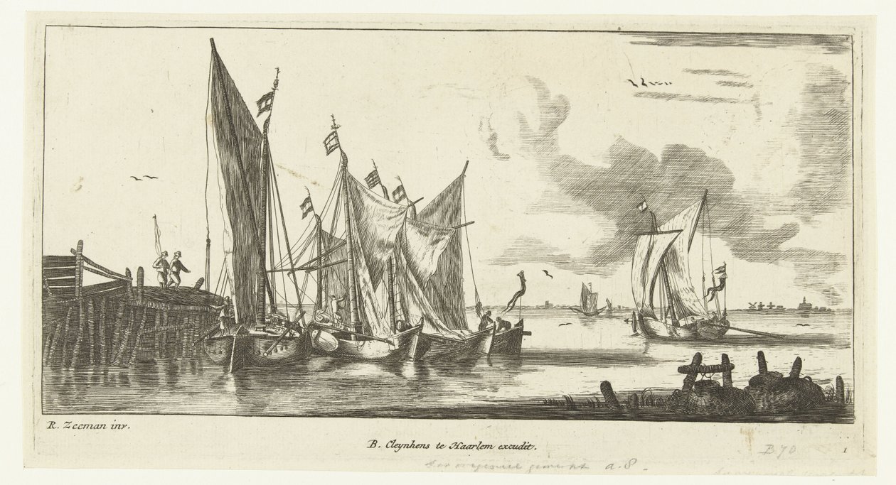 Barcos de turismo ou barcos de pesca Spaarndam Seascapes e imagens de navios (título da série) de Anonymous