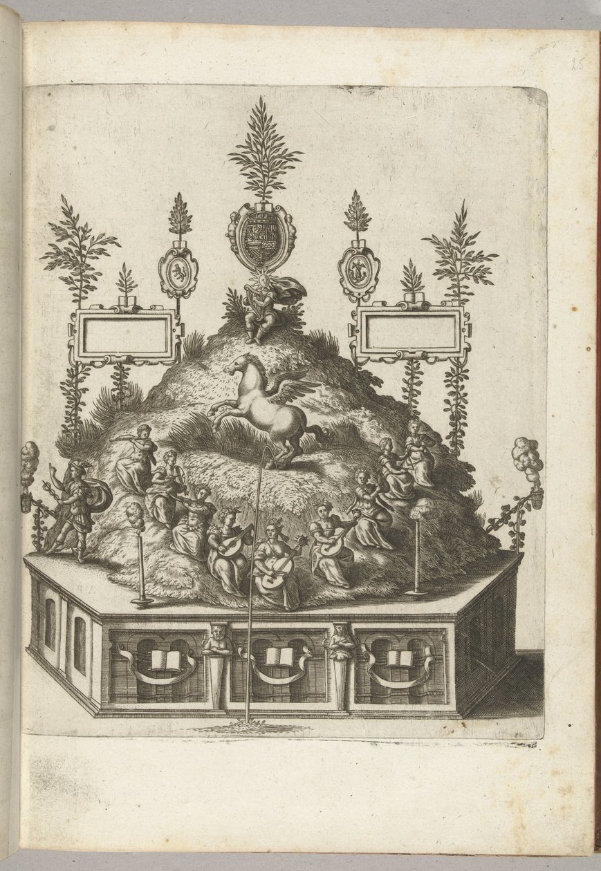Palco com Apollo no Parnassus, 1594 de Anonymous