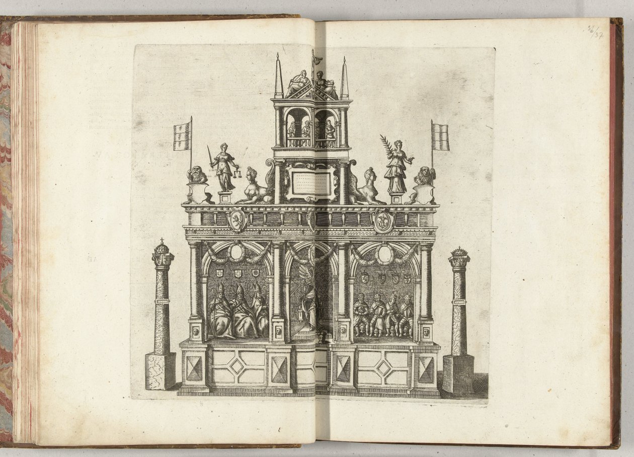 Palco com o Imperador Carlos V, 1594 de Anonymous