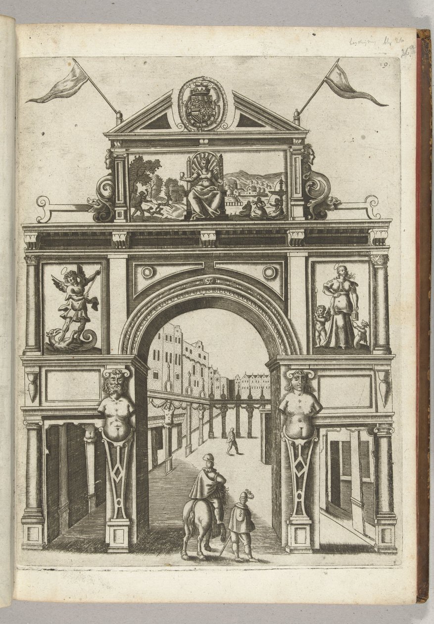 Portão Triunfal com a Donzela da Cidade, 1594 de Anonymous