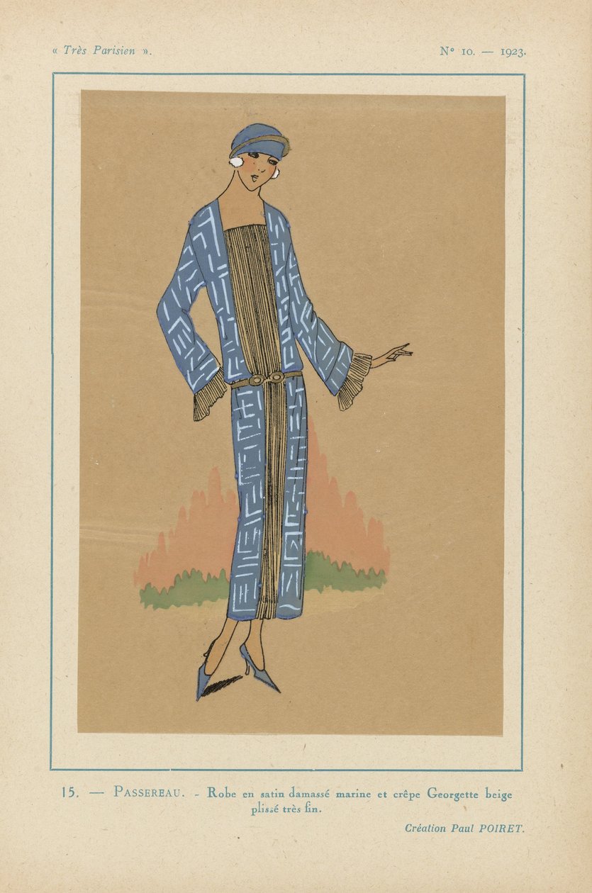 Muito parisiense, 1923, nº 10: 15.- PASSEREAU. - Vestido de cetim damasco... de Anonymous