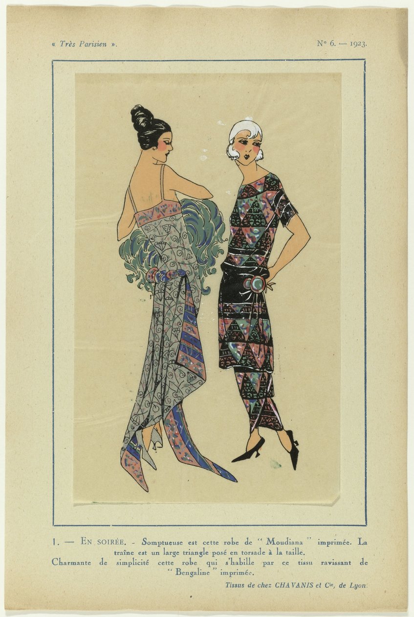 Très Parisien, 1923, No 6: 1 - NA EVENÇÃO. - Sumptuoso é este vestido... de Anonymous