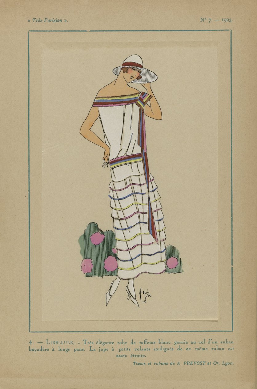 Très Parisien, 1923, No 7: 4.- LIBELLULE. - Vestido de tafetá muito elegante... de Anonymous
