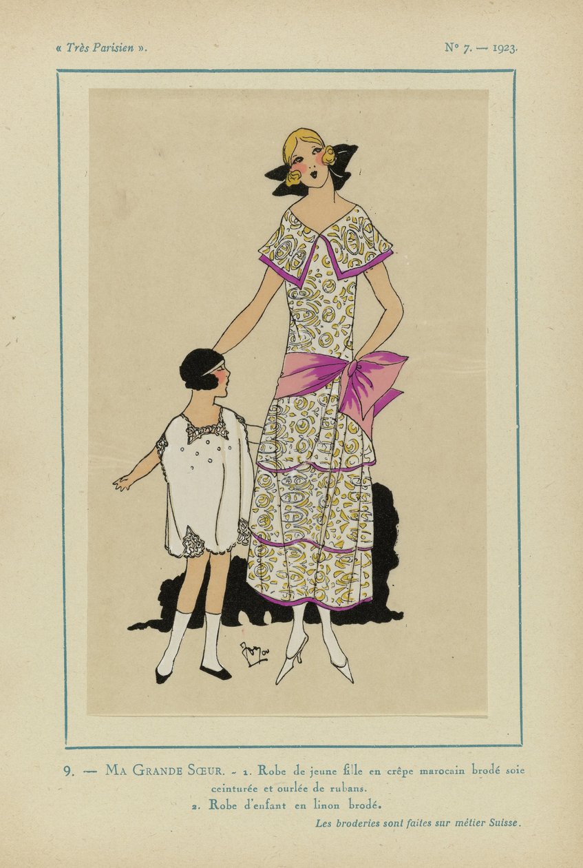 Muito parisiense, 1923, nº 7: 9.- MINHA IRMÃ MAIS VELHA. - 1. Vestido de menina... de Anonymous