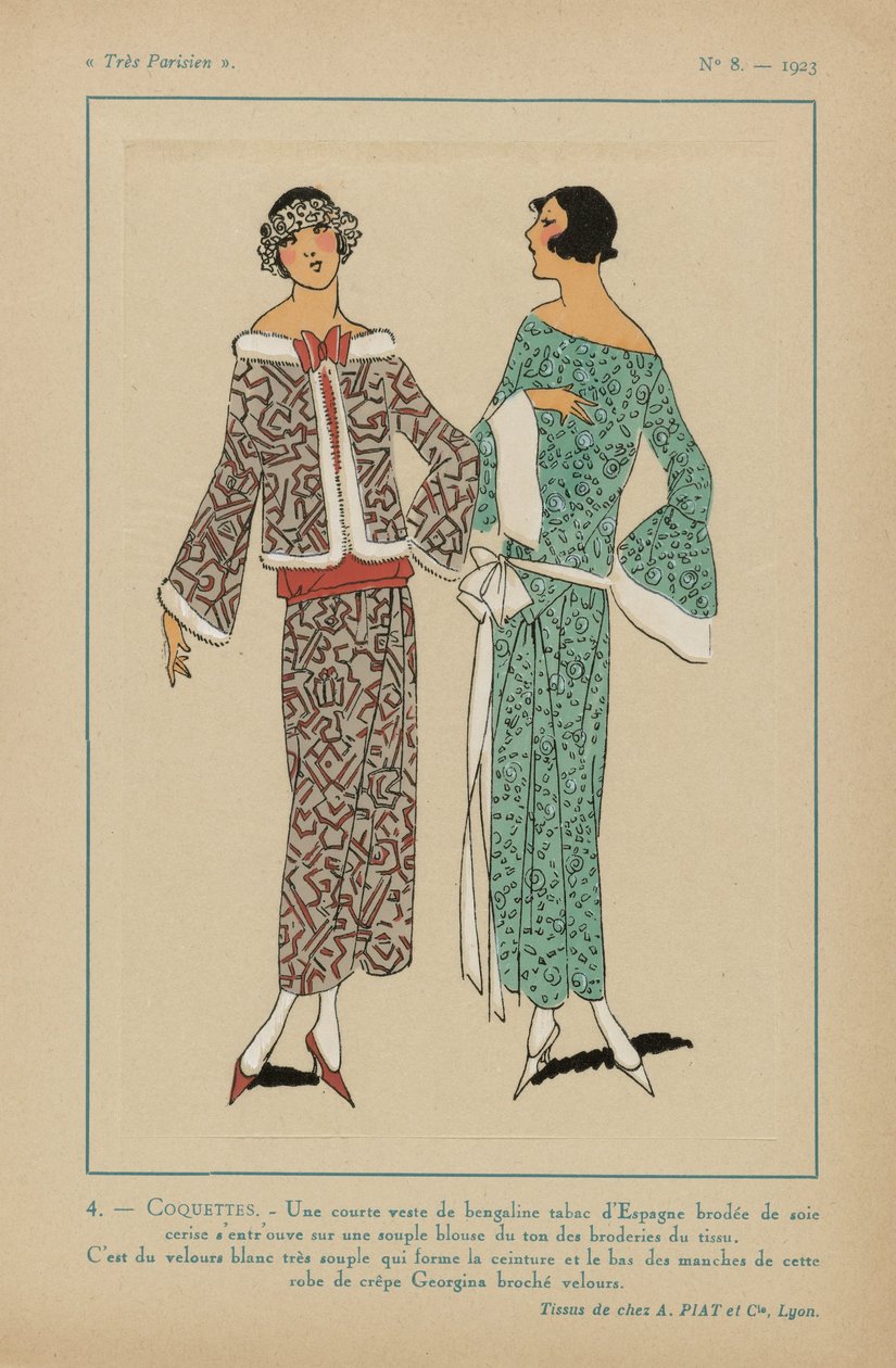 Très Parisien, 1923, No. 8: 4 - COQUETTES / Um casaco curto... de Anonymous