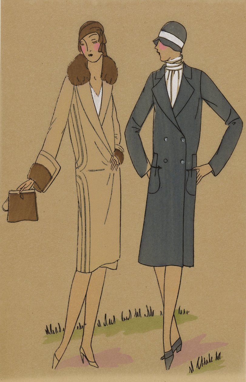 Très Parisien, 1928, No 6: Créations BEER / 2.- MONDAINE - Elegant coat... de Anonymous