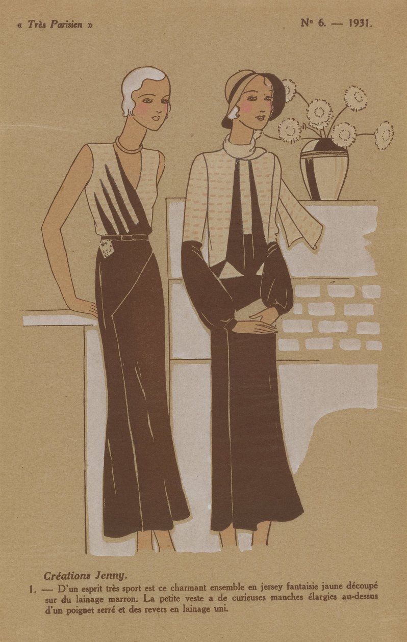 Muito parisiense, 1931, nº 6: Creations Jenny. / 1. - Com um espírito muito desportivo.... de Anonymous