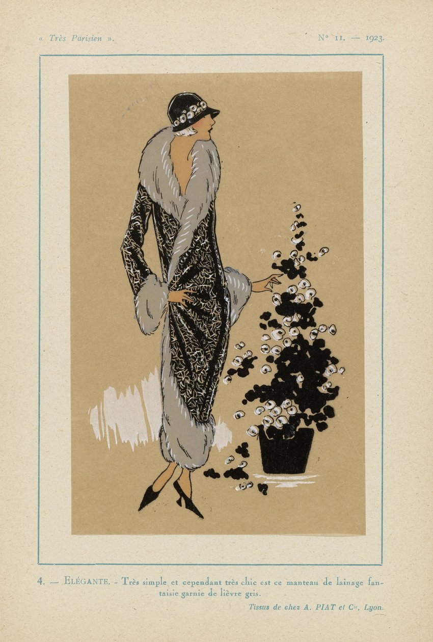 Muito parisiense. Moda, Chique, Elegância Muito parisiense, 1923, nº 11: 4. - ELEGANTE. - Muito simples e ao mesmo tempo muito chique... de Anonymous