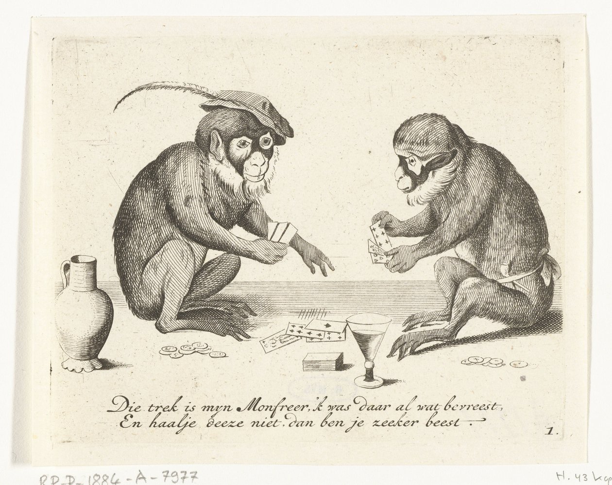Dois cartões de macaco
Várias empresas de vida humana representadas por macacos (título da série)
O que é 