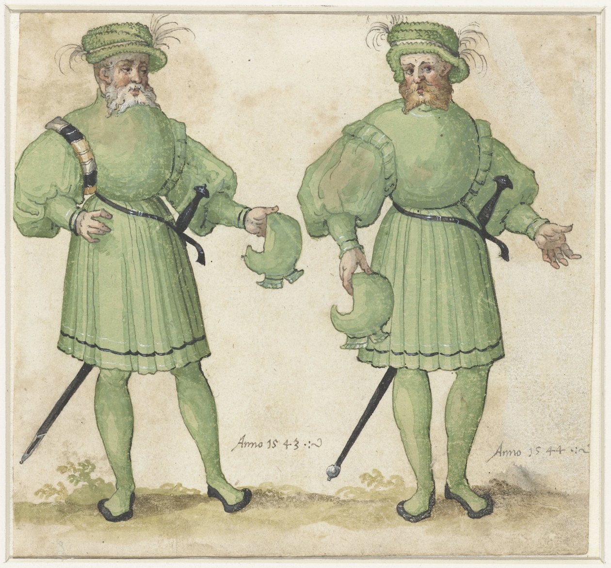 Dois funcionários do tribunal em roupa verde clara de Anonymous