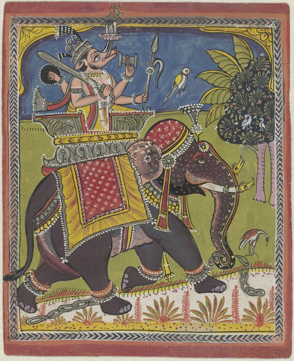 Varaha (Vishnu como javali) montando um Elefante de Anonymous