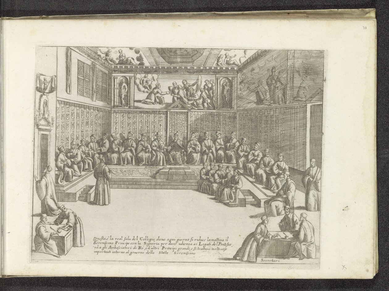 Vergadering in de Sala del Collegio
Scènes uit het Venetiaanse leven (título da série)
Habiti d