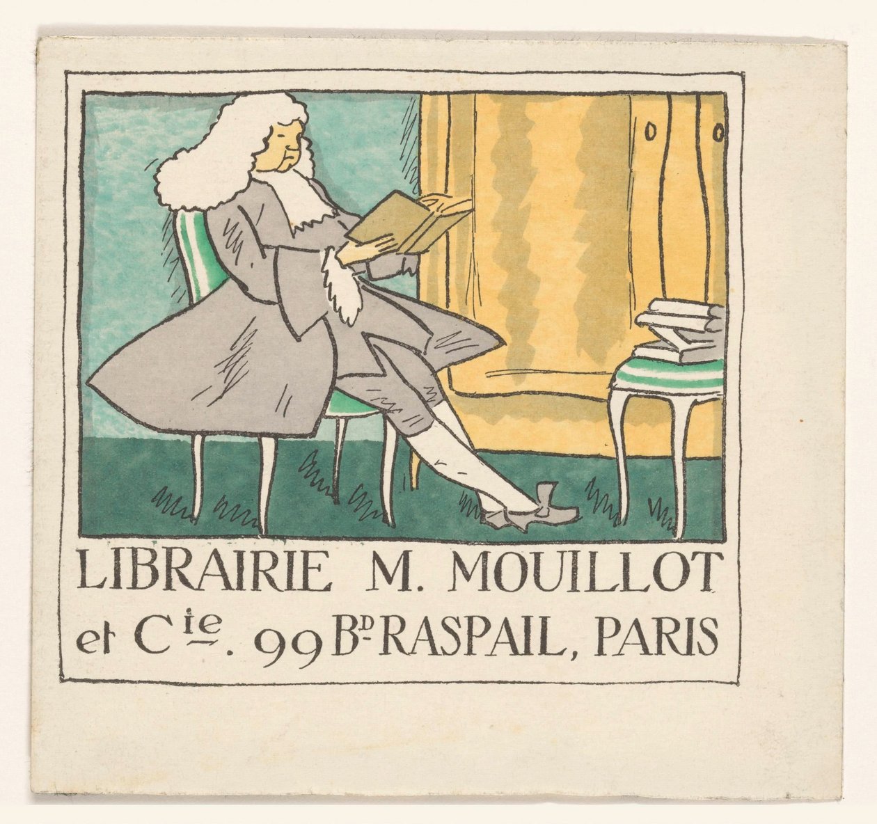 Cartão de visita da livraria M. Mouillot et cie em Paris de Anonymous