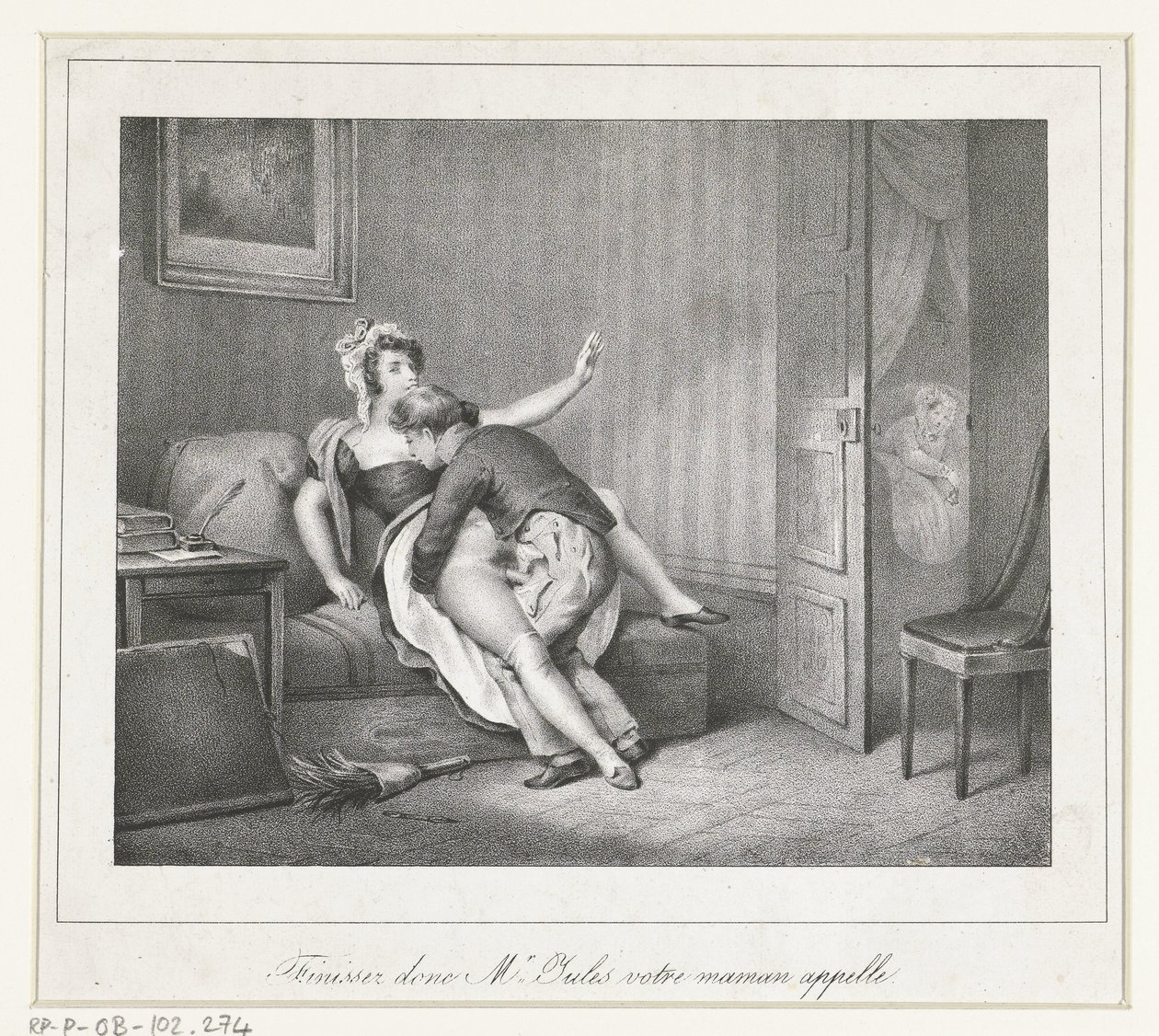 Casal fazendo amor em um sofá Finissez donc Sr. Jules votre maman appelle. (título no objeto) de Anonymous