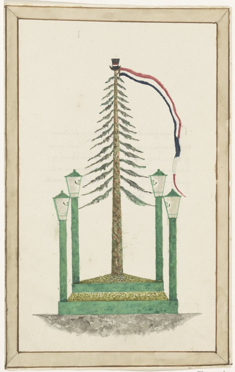 Árvore da liberdade plantada em Middelburg, 1795 de Anonymous