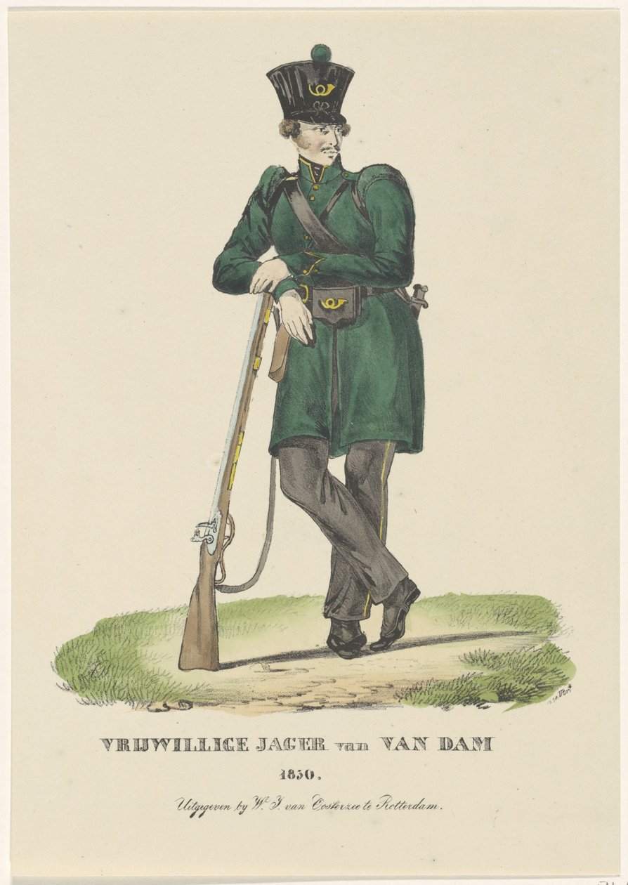 Caçador Voluntário de Van Dam, 1830 Caçador Voluntário de Van Dam 1830 (título no objeto) de Anonymous