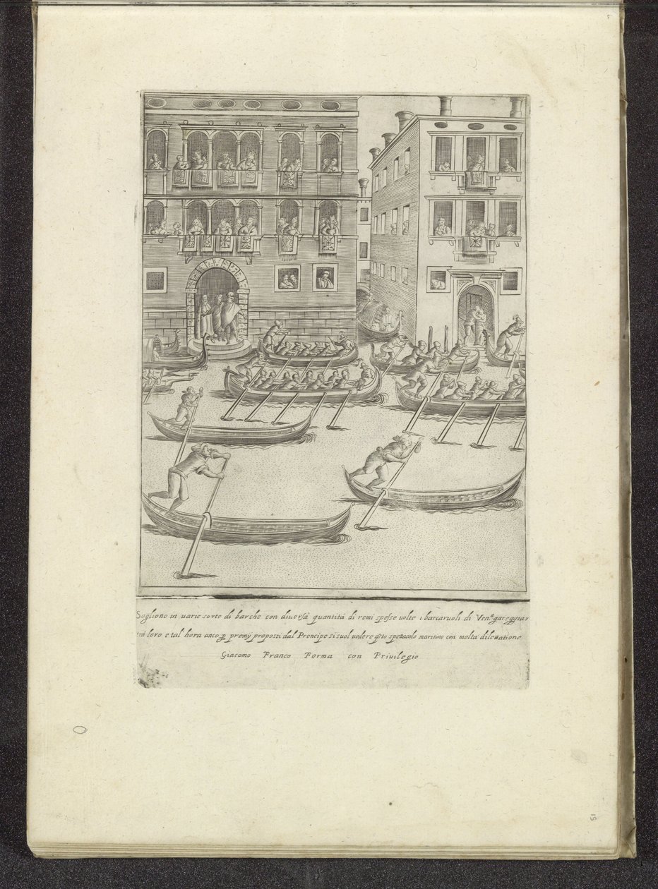 Competição de gôndolas e barcos a remo em Veneza Cenas da vida veneziana (título da série) Habiti d