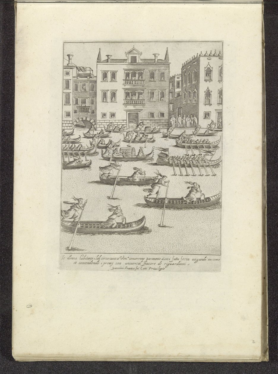 Competição de gôndolas e barcos a remo em Veneza Cenas da vida veneziana (título da série) Habiti d
