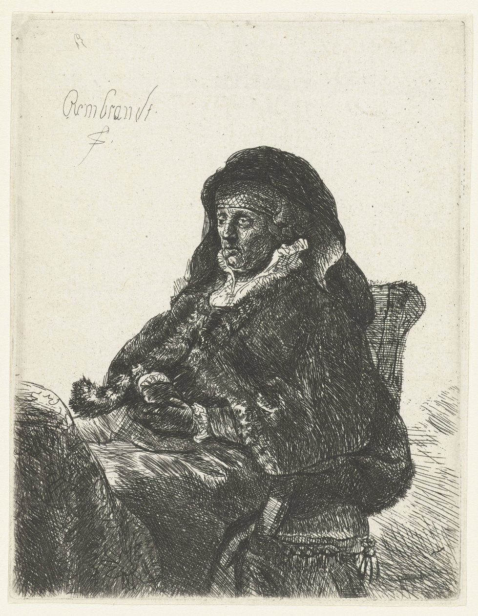 Viúva com luvas pretas A mãe de Rembrandt como viúva de Anonymous