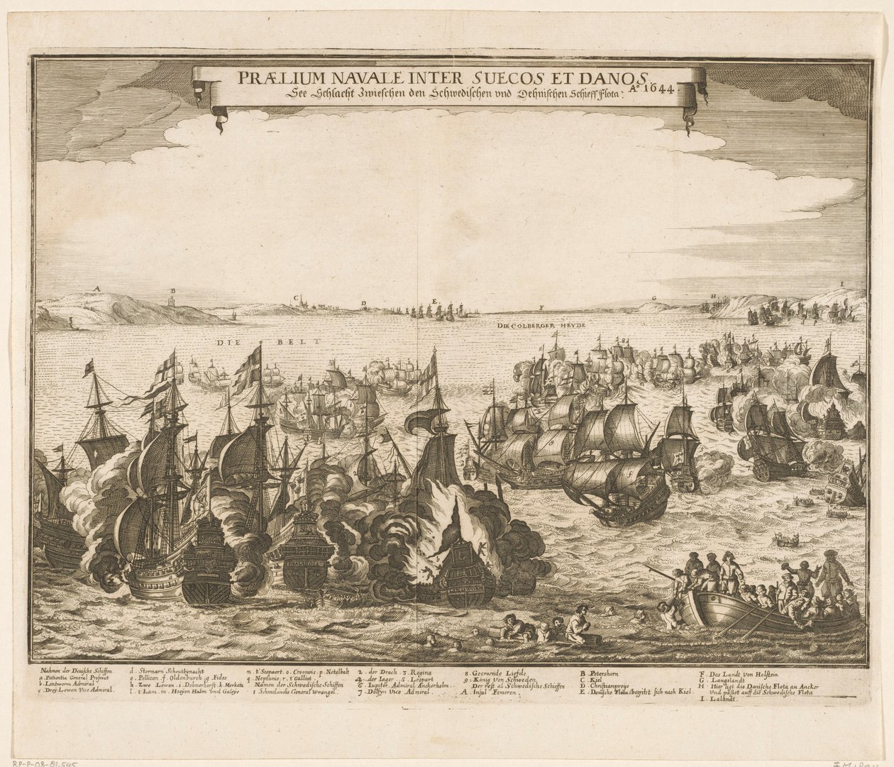 Batalha naval entre as frotas sueca e dinamarquesa no Cinturão, 1644
Praelium navale inter Suecos et Danos / Ao. 1644 / Ver Schlacht Zwieschen den Schwedischen und Dehnischen Schieffflota (título sobre o objecto) de Anonymous